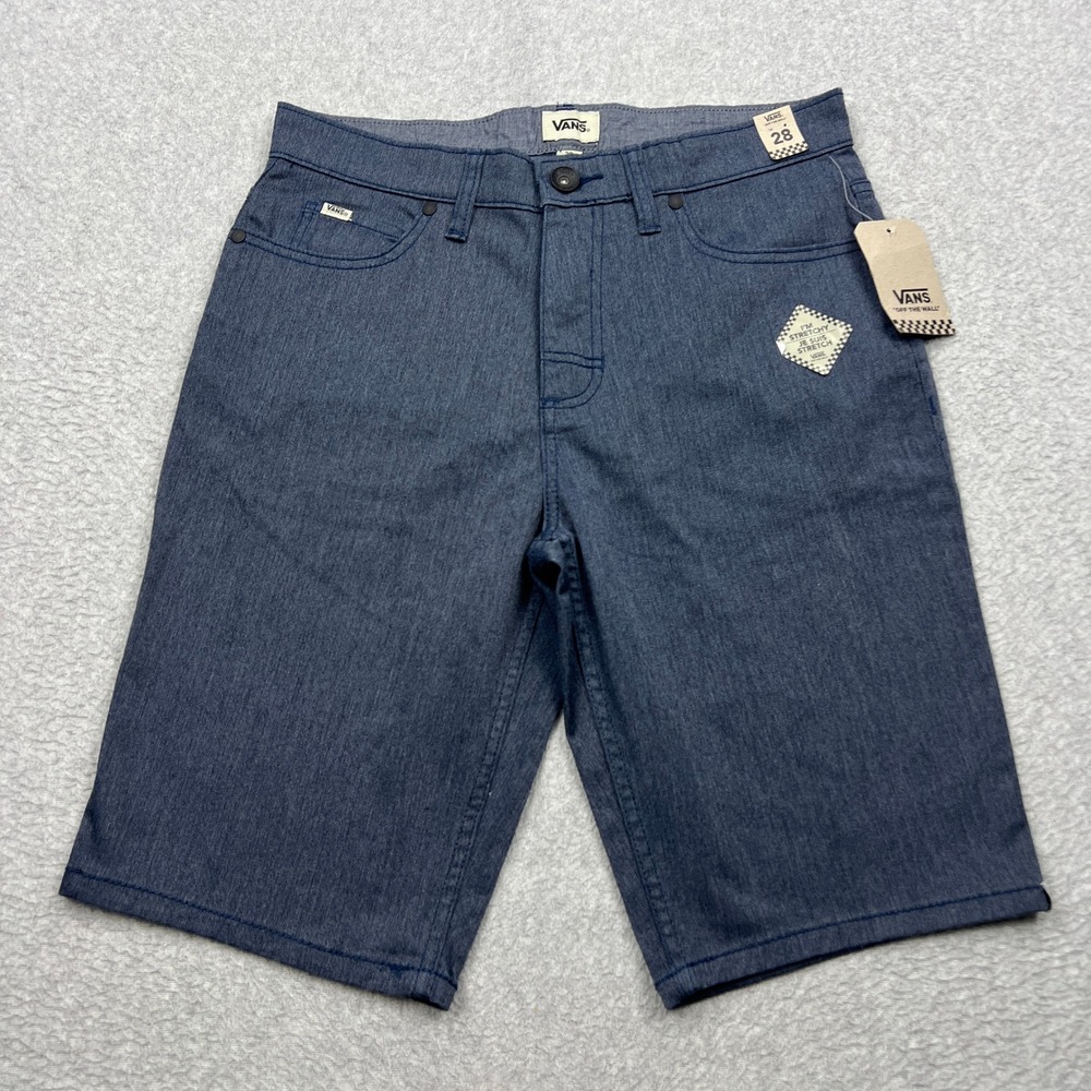 NEW Vans Walter Shorts Mens 28 Dress Blues 6-K Stretch Casual Skater Woven Denim